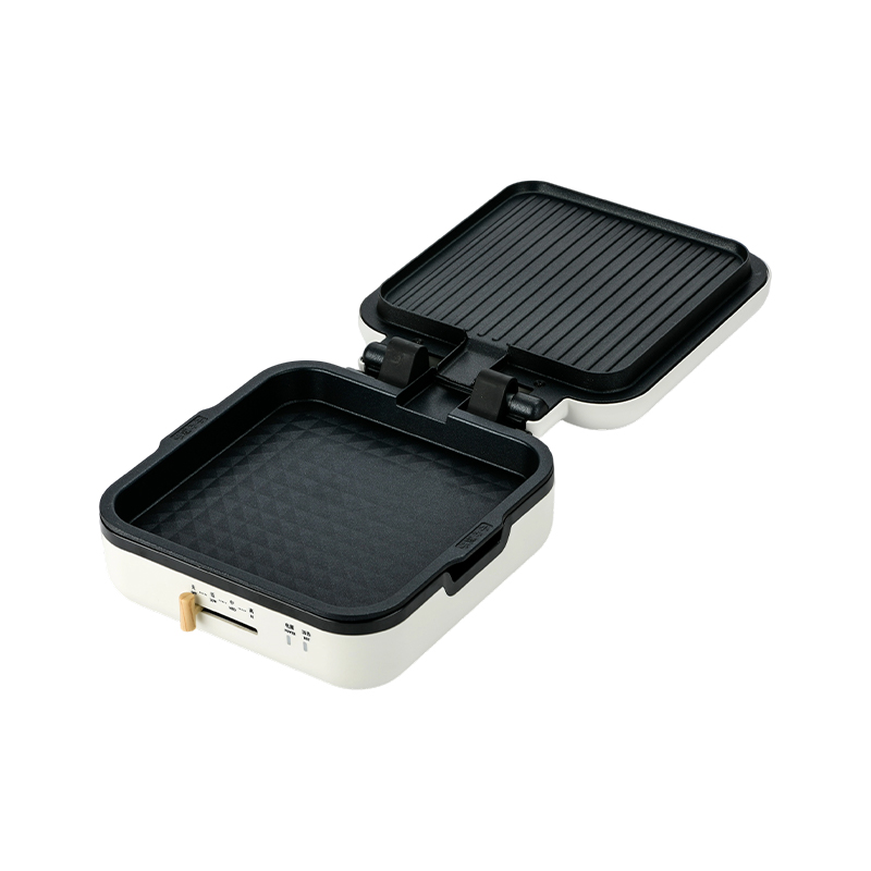 BJX-S017 24x24 cm-es grillserpenyő grillel (hőmérsékletszabályozás + faszemcsés fogantyú)