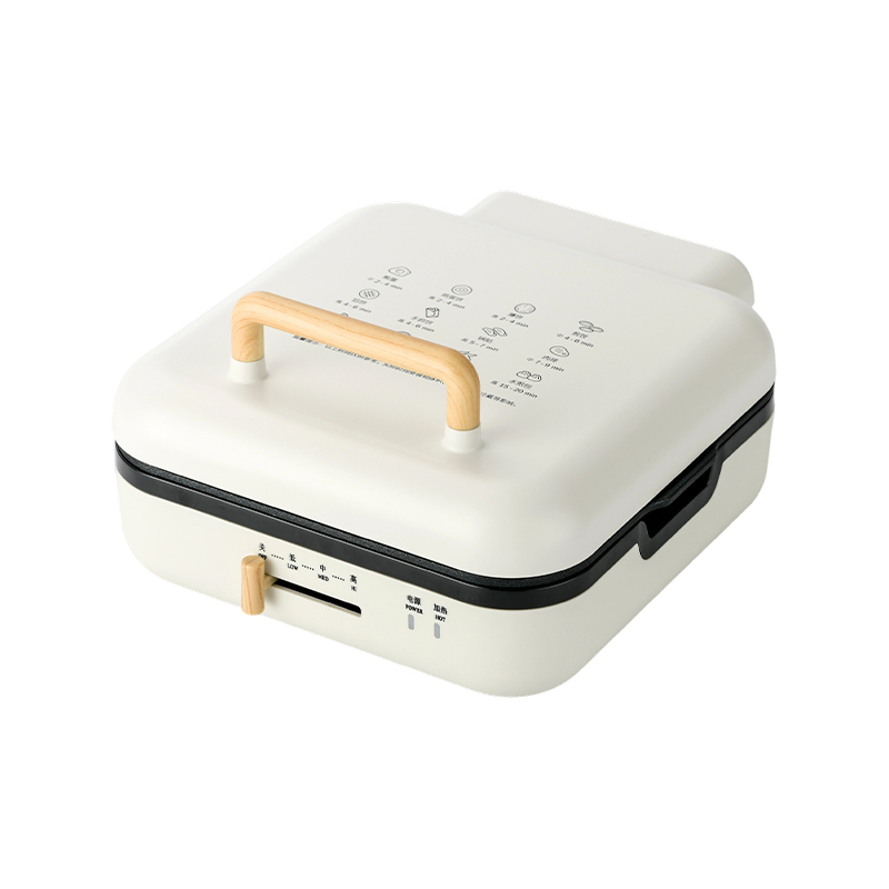 BJX-S017 24x24 cm-es grillserpenyő grillel (hőmérsékletszabályozás + faszemcsés fogantyú)