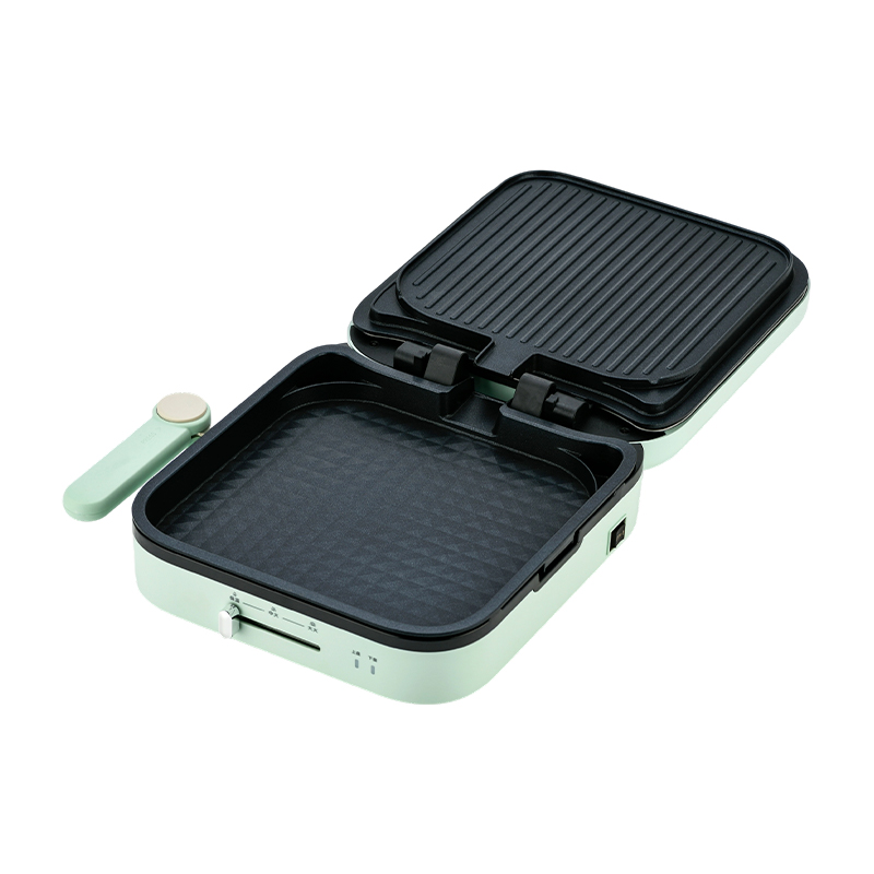 BJX-S022 28x28cm 180°-os nyitási és zárási hőmérséklet szabályozás, kivehető lemezes nagy grill