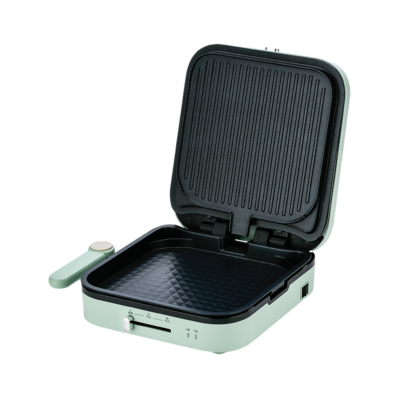 BJX-S022 28x28cm 180°-os nyitási és zárási hőmérséklet szabályozás, kivehető lemezes nagy grill