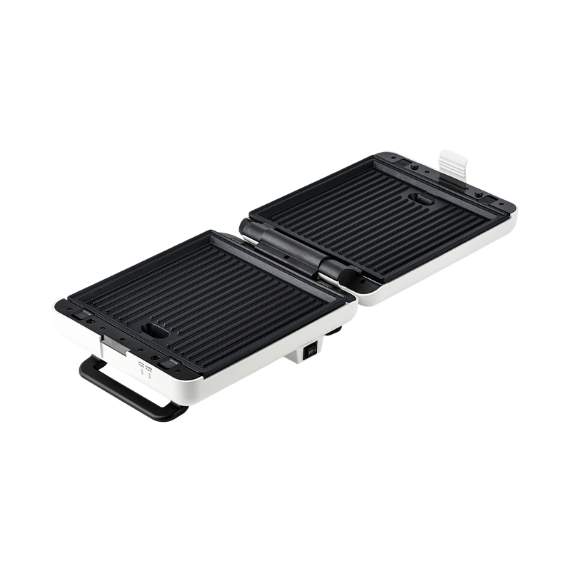 BJX-S026 4 szeletes, 180°-ban nyitott grill és szendvicssütő 3 fokozatú vezérléssel és olajcsepp tálcával
